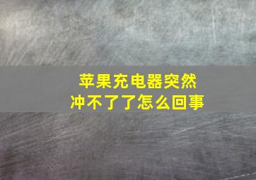 苹果充电器突然冲不了了怎么回事