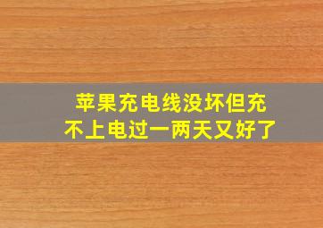 苹果充电线没坏但充不上电过一两天又好了