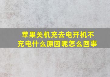 苹果关机充去电开机不充电什么原因呢怎么回事