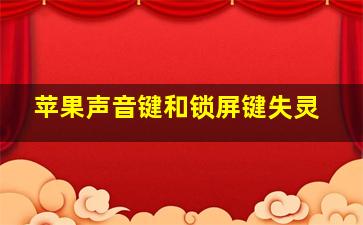 苹果声音键和锁屏键失灵