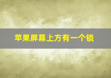 苹果屏幕上方有一个锁