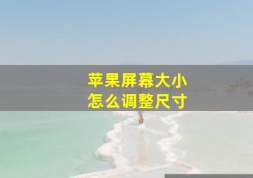 苹果屏幕大小怎么调整尺寸