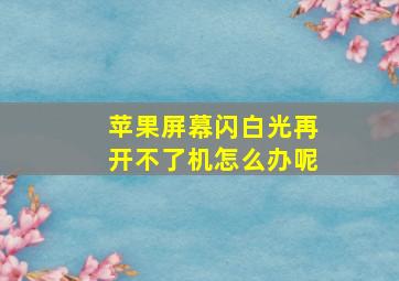 苹果屏幕闪白光再开不了机怎么办呢