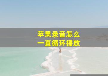 苹果录音怎么一直循环播放