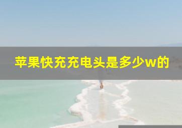 苹果快充充电头是多少w的