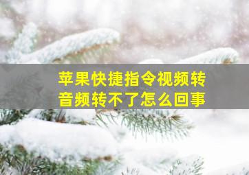 苹果快捷指令视频转音频转不了怎么回事