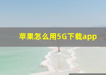 苹果怎么用5G下载app