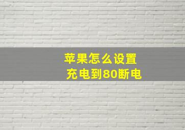 苹果怎么设置充电到80断电