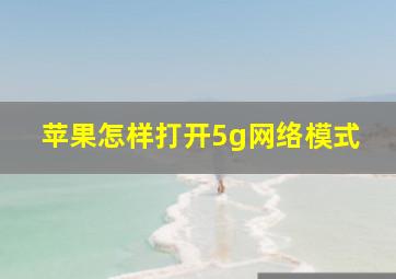 苹果怎样打开5g网络模式