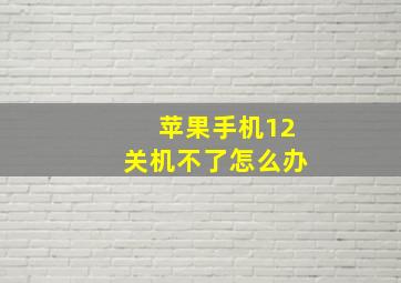 苹果手机12关机不了怎么办