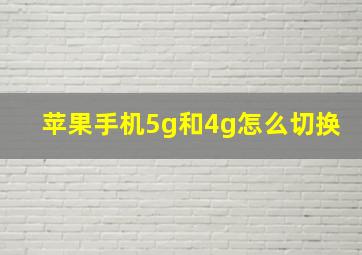 苹果手机5g和4g怎么切换