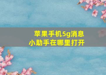 苹果手机5g消息小助手在哪里打开