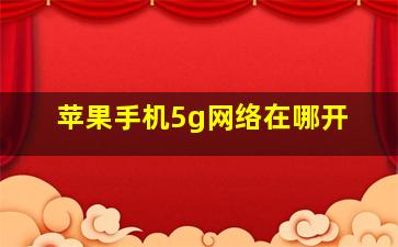 苹果手机5g网络在哪开