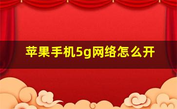 苹果手机5g网络怎么开