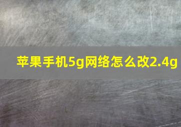 苹果手机5g网络怎么改2.4g