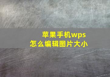 苹果手机wps怎么编辑图片大小