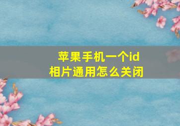 苹果手机一个id相片通用怎么关闭