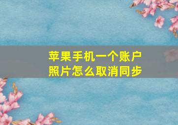 苹果手机一个账户照片怎么取消同步