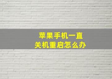 苹果手机一直关机重启怎么办