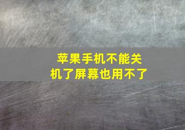 苹果手机不能关机了屏幕也用不了