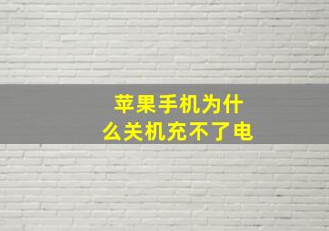 苹果手机为什么关机充不了电