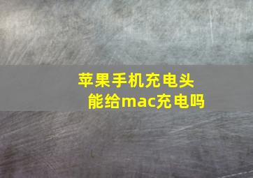 苹果手机充电头能给mac充电吗