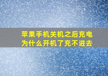 苹果手机关机之后充电为什么开机了充不进去