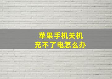 苹果手机关机充不了电怎么办