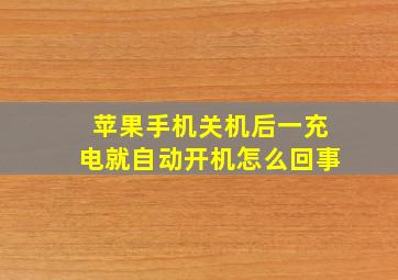 苹果手机关机后一充电就自动开机怎么回事