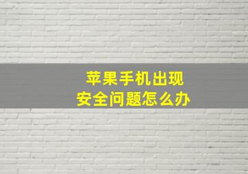 苹果手机出现安全问题怎么办