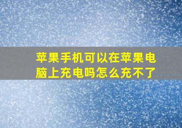 苹果手机可以在苹果电脑上充电吗怎么充不了