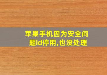 苹果手机因为安全问题id停用,也没处理