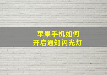 苹果手机如何开启通知闪光灯