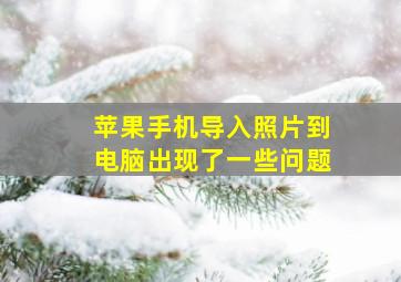 苹果手机导入照片到电脑出现了一些问题