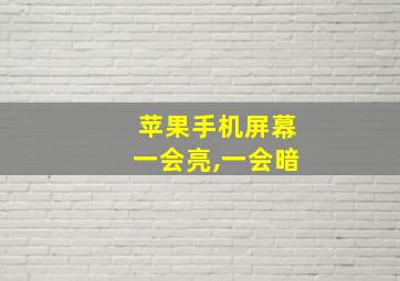 苹果手机屏幕一会亮,一会暗