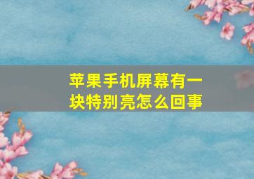 苹果手机屏幕有一块特别亮怎么回事