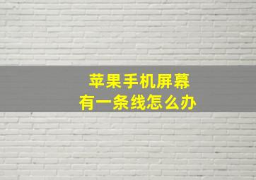 苹果手机屏幕有一条线怎么办