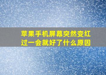 苹果手机屏幕突然变红过一会就好了什么原因