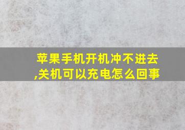 苹果手机开机冲不进去,关机可以充电怎么回事