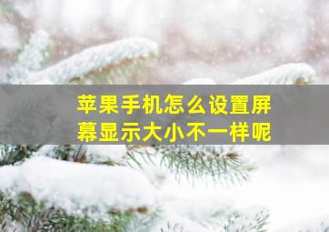 苹果手机怎么设置屏幕显示大小不一样呢