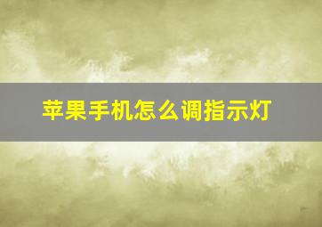 苹果手机怎么调指示灯