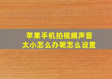 苹果手机拍视频声音太小怎么办呢怎么设置