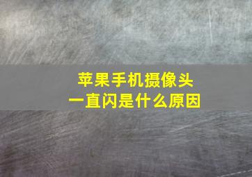 苹果手机摄像头一直闪是什么原因