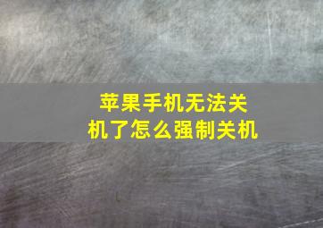 苹果手机无法关机了怎么强制关机