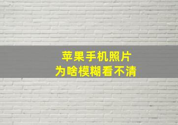 苹果手机照片为啥模糊看不清