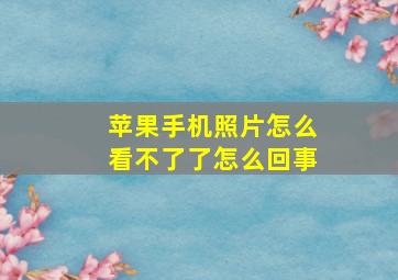 苹果手机照片怎么看不了了怎么回事