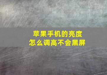 苹果手机的亮度怎么调高不会黑屏