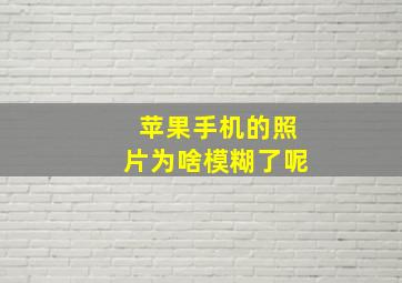 苹果手机的照片为啥模糊了呢