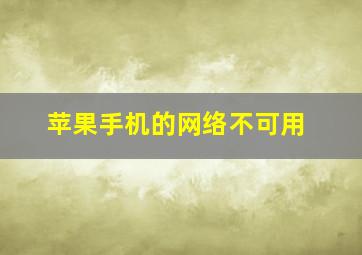 苹果手机的网络不可用