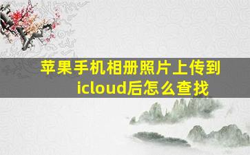 苹果手机相册照片上传到icloud后怎么查找